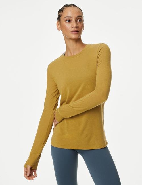 Sarı Merinotec™ Uzun Kollu T-Shirt