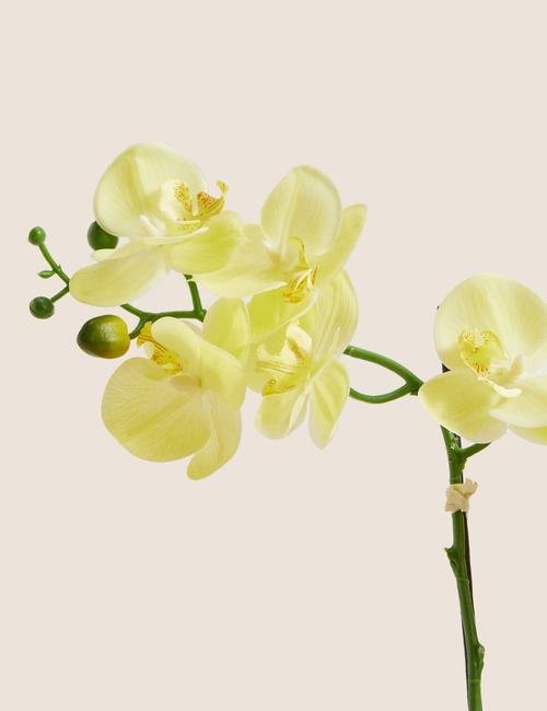 Sarı Orta Boy Yapay Orkide