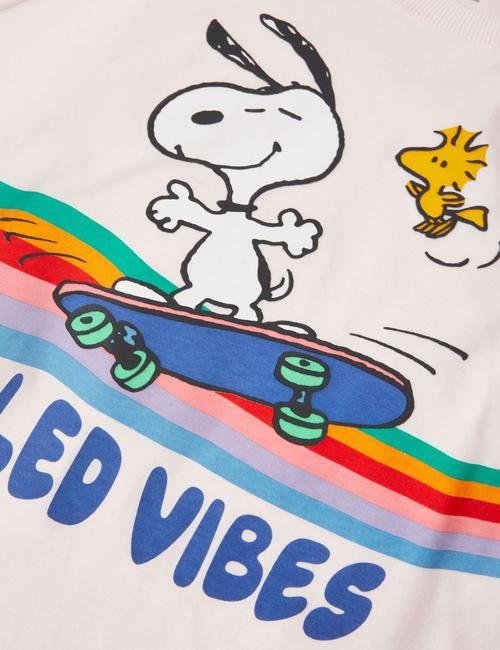 Pembe Saf Pamuklu Snoopy™ T-Shirt (6-16 Yaş)