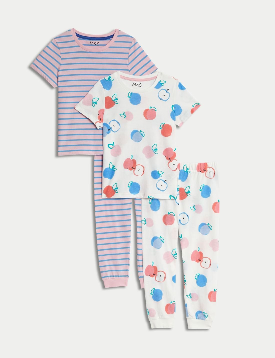 Saf Pamuklu 2'li Desenli Pijama Takımı (1-8 Yaş)