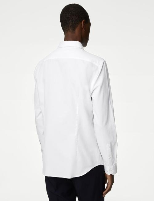 Beyaz Slim Fit Pamuklu Gömlek