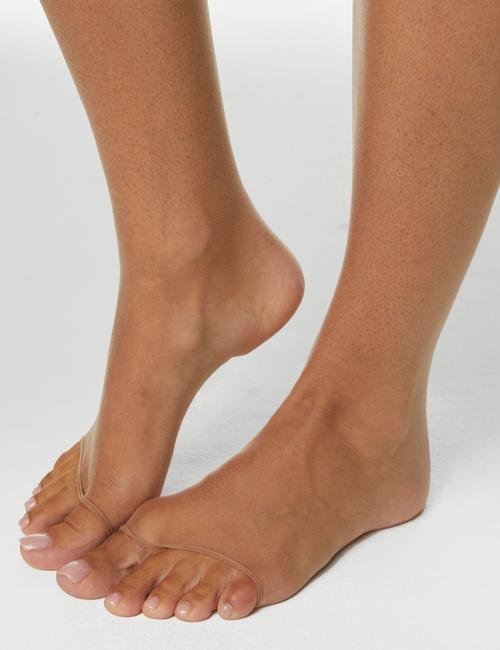 Pembe 2'li 5 Denye Burnu Açık Görünmez Külotlu Çorap Seti