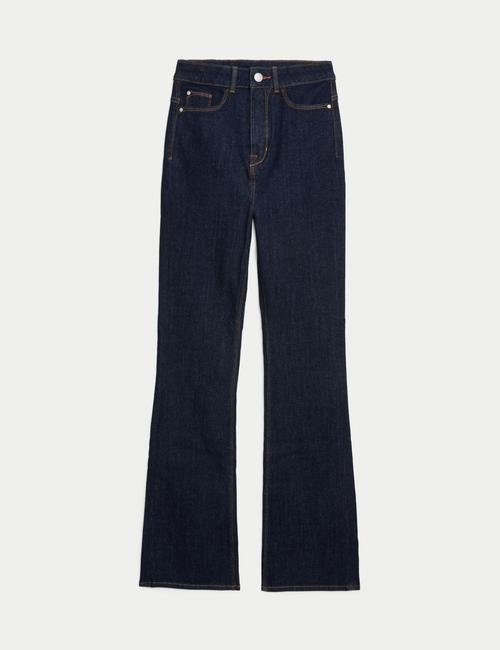 Lacivert Yüksek Bel Slim Flare Magic Jean Pantolon