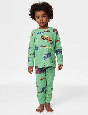 Saf Pamuklu Desenli Pijama Takımı (1-8 Yaş)