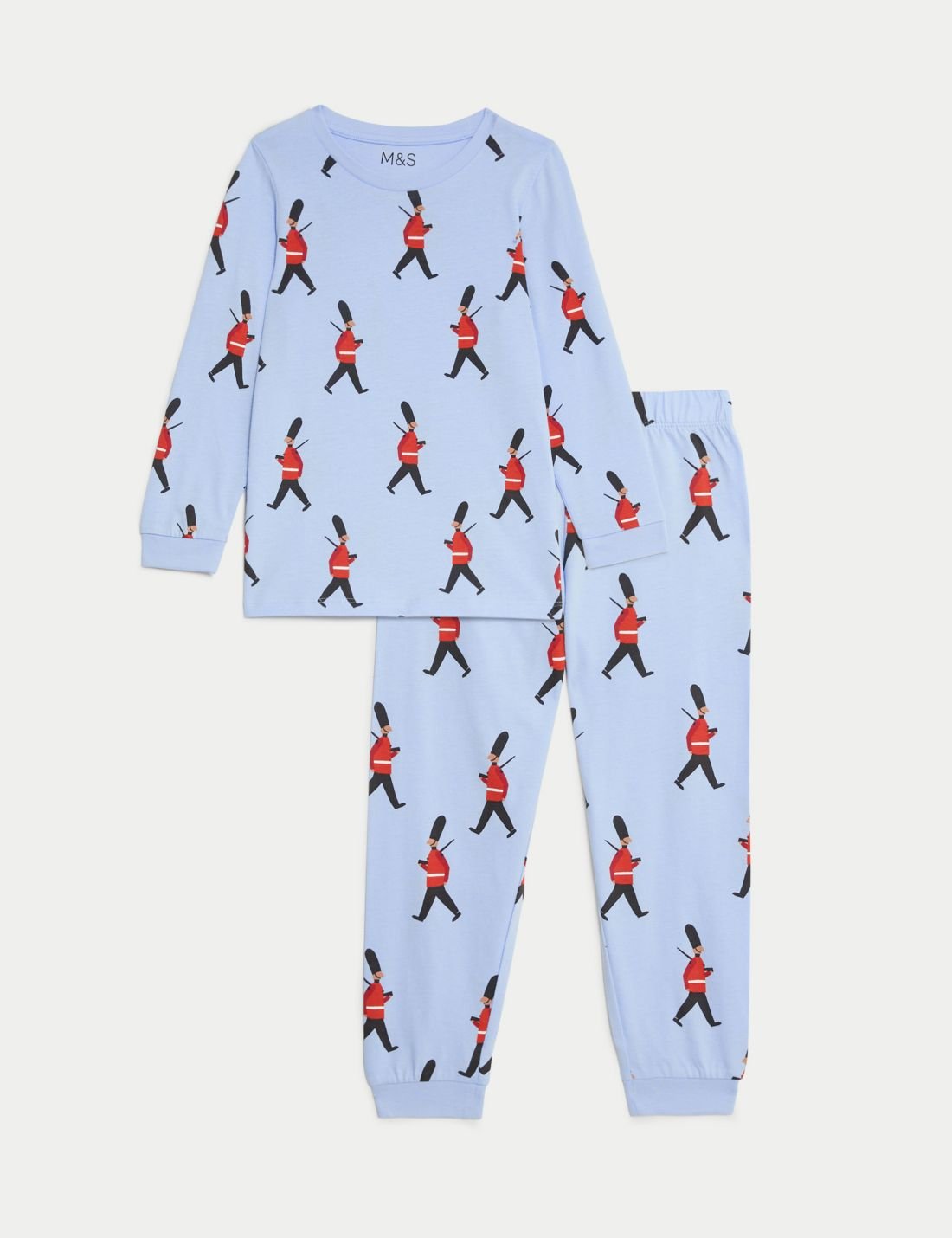 Saf Pamuklu Asker Desenli Pijama Takımı (1-8 Yaş)
