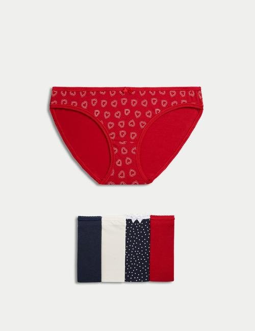 Kırmızı 5'li Cotton Lycra® Bikini Külot Seti