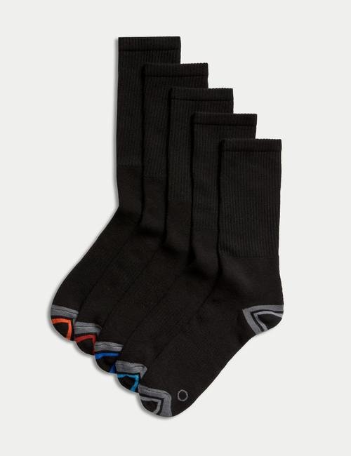 Siyah Mix 5'li Pamuklu Spor Çorabı Seti