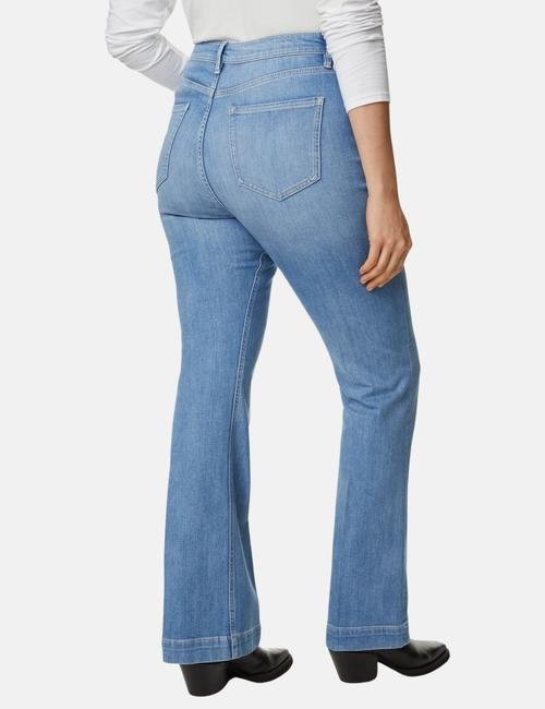 Mavi Yüksek Bel Slim Flare Jean Pantolon