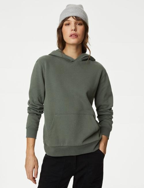 Yeşil Regular Fit Kapüşonlu Sweatshirt