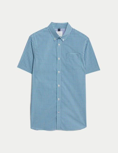 Mavi Regular Fit Kısa Kollu Oxford Gömlek