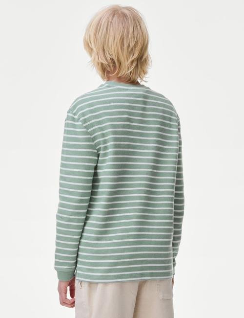 Yeşil Desenli Uzun Kollu Sweatshirt (6-16 Yaş)