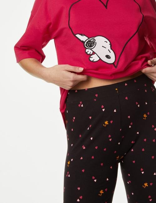 Kırmızı Snoopy:trade_mark: Kısa Kollu Pijama Takımı