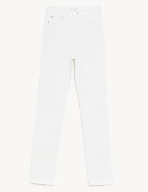 Beyaz Lily Yüksek Bel Magic Jean Pantolon