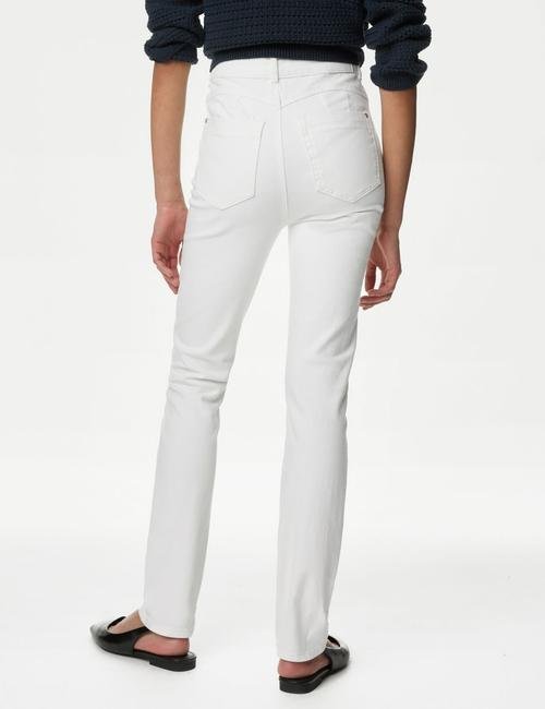 Beyaz Lily Yüksek Bel Magic Jean Pantolon
