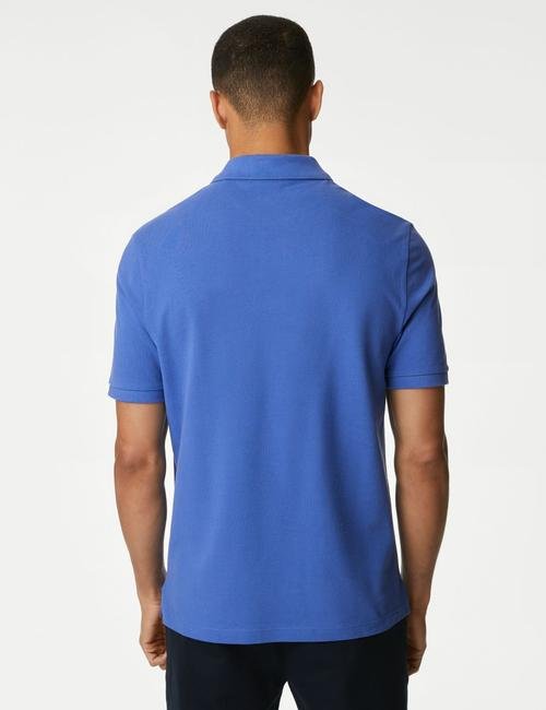 Mavi Saf Pamuklu Polo Yaka T-Shirt