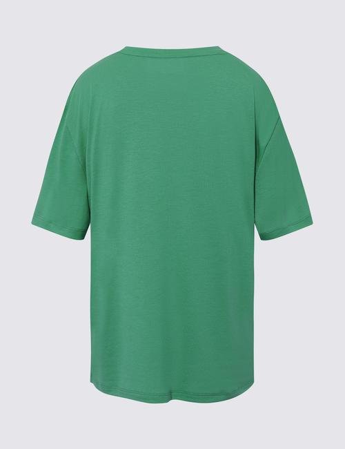 Yeşil Relaxed Fit Kısa Kollu T-Shirt