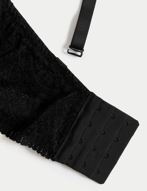 Siyah Body Soft™ Dantel Detaylı Straplez Sütyen