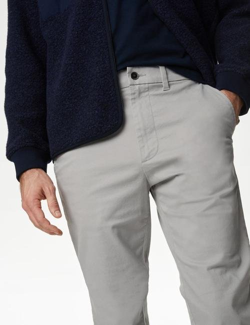 Beyaz Slim Fit Chino Pantolon