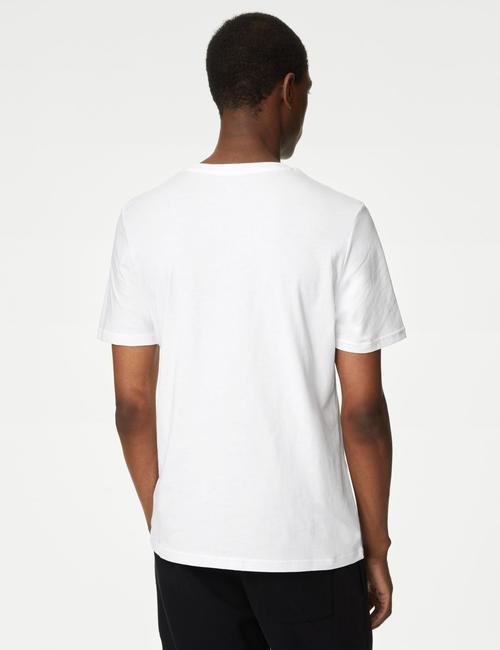 Beyaz Saf Pamuklu 3'lü Yuvarlak Yaka T-Shirt Seti