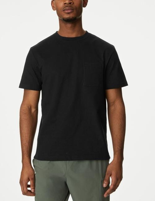 Siyah Saf Pamuklu Kısa Kollu T-Shirt