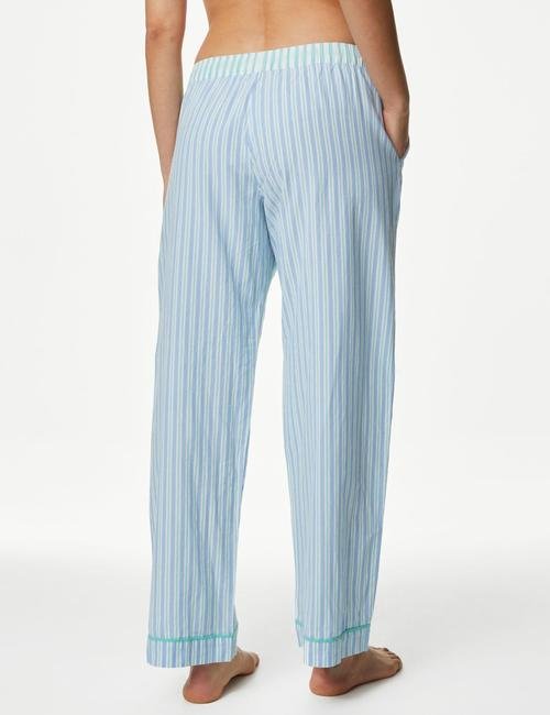 Mavi Cool Comfort™ Çizgili Desenli Pijama Altı