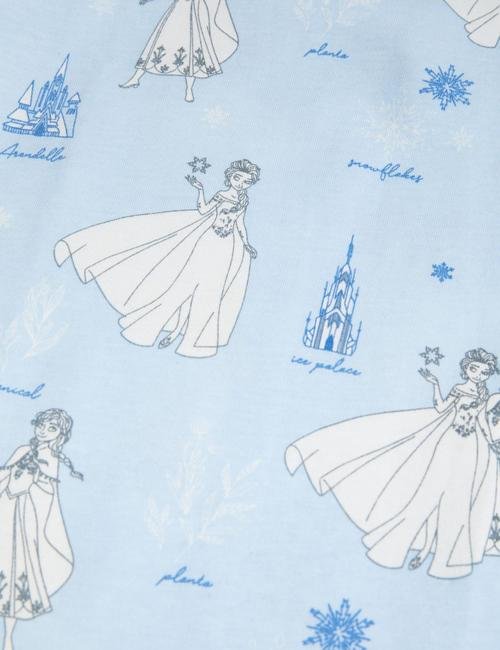 Mavi Saf Pamuklu Frozen™ Pijama Takımı (2-8 Yaş)