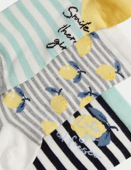 Yeşil 3'lü Limon Desenli Sumptuously Soft™ Çorap Seti