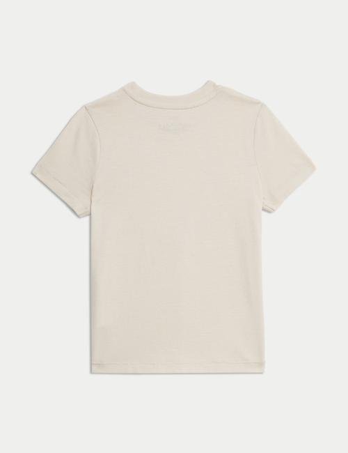 Beyaz Saf Pamuklu Kısa Kollu T-Shirt (2-8 Yaş)