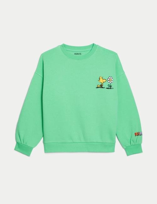 Yeşil Snoopy™ Yuvarlak Yaka Sweatshirt (6-16 Yaş)