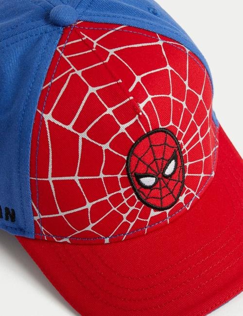 Mavi Saf Pamuklu Spider-Man:trade_mark: Şapka (1-6 Yaş)