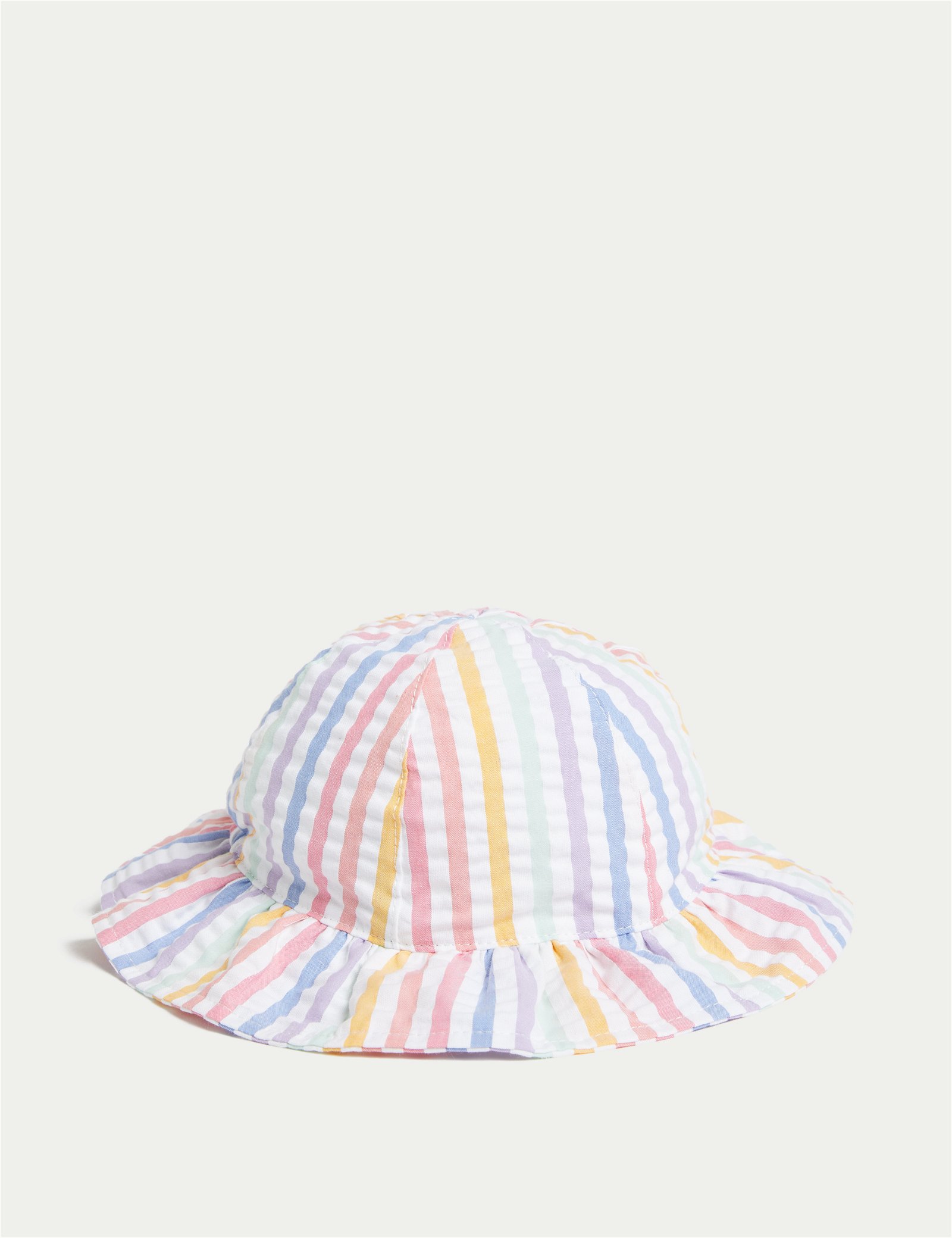 Saf Pamuklu Çizgili Şapka (0-1 Yaş)