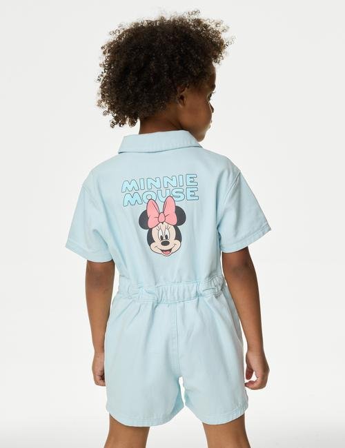Mavi Saf Pamuklu Minnie Mouse™ Tulum (2-7 Yaş)
