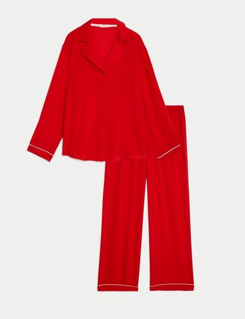 Kırmızı Regular Fit Dream Satin™ Pijama Takımı