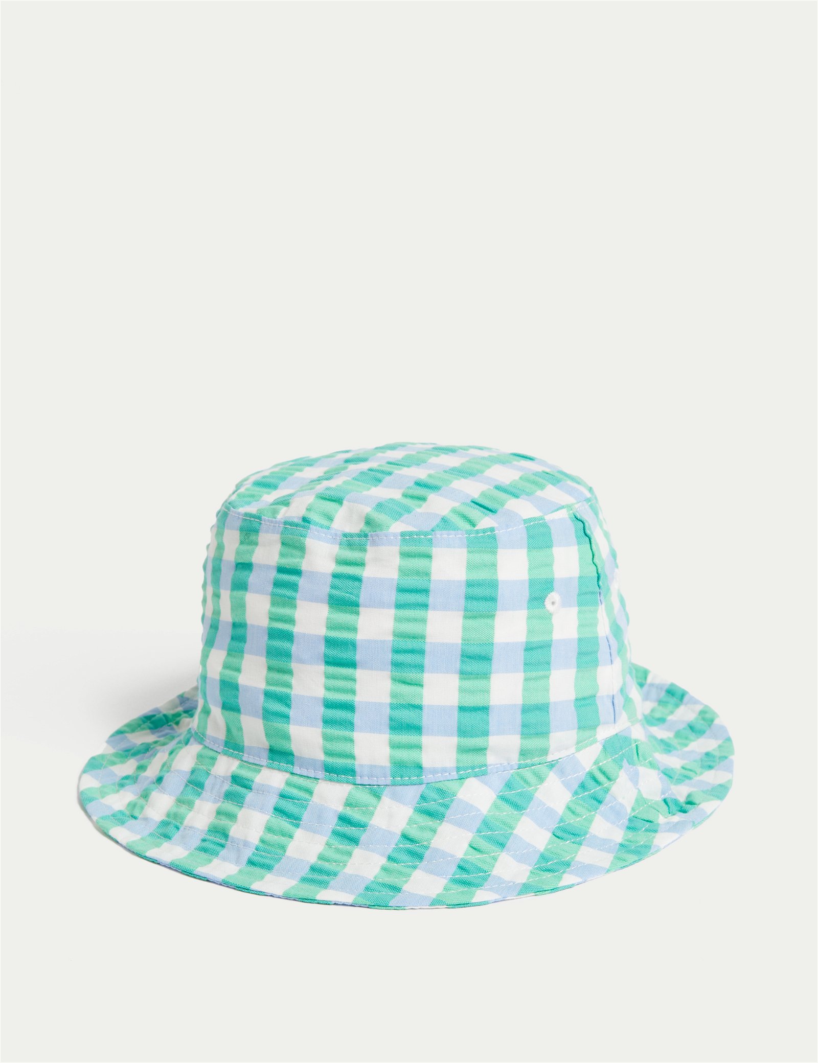 Saf Pamuklu Kareli Sun Smart Şapka (0-1 Yaş)