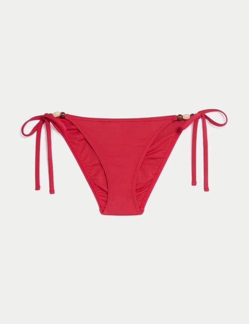 Kırmızı Boncuk Detaylı Bikini Altı
