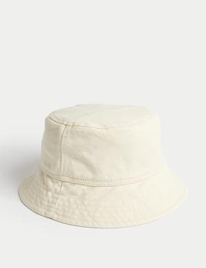 Saf Pamuklu Bucket Şapka