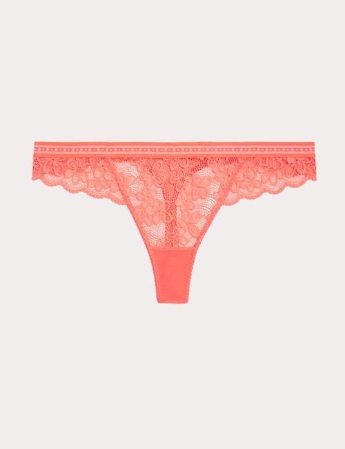 Pembe Cleo Dantel Detaylı Tanga