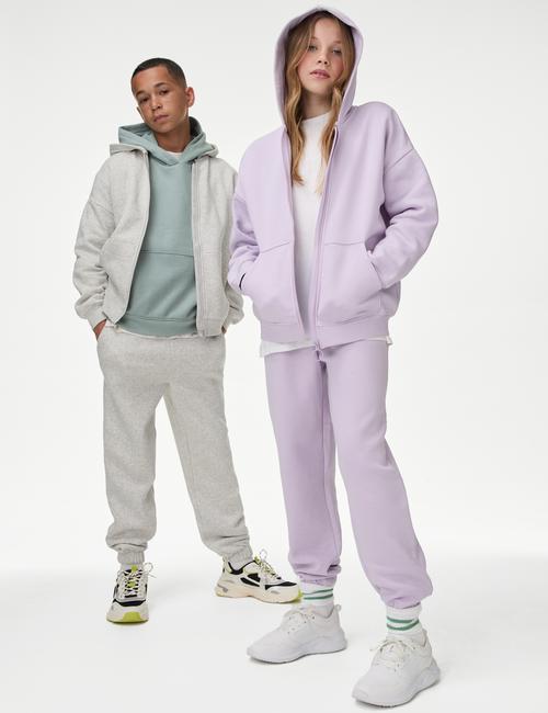 Lila Saf Pamuklu Regular Fit Jogger Eşofman Altı