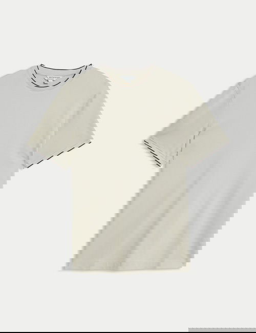 Gri Saf Pamuklu Kısa Kollu T-Shirt