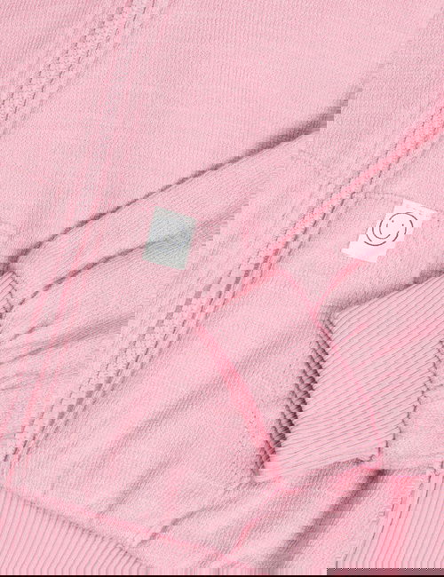 Pembe Saf Pamuklu Fermuarlı Kapüşonlu Sweatshirt (0-6 Yaş)