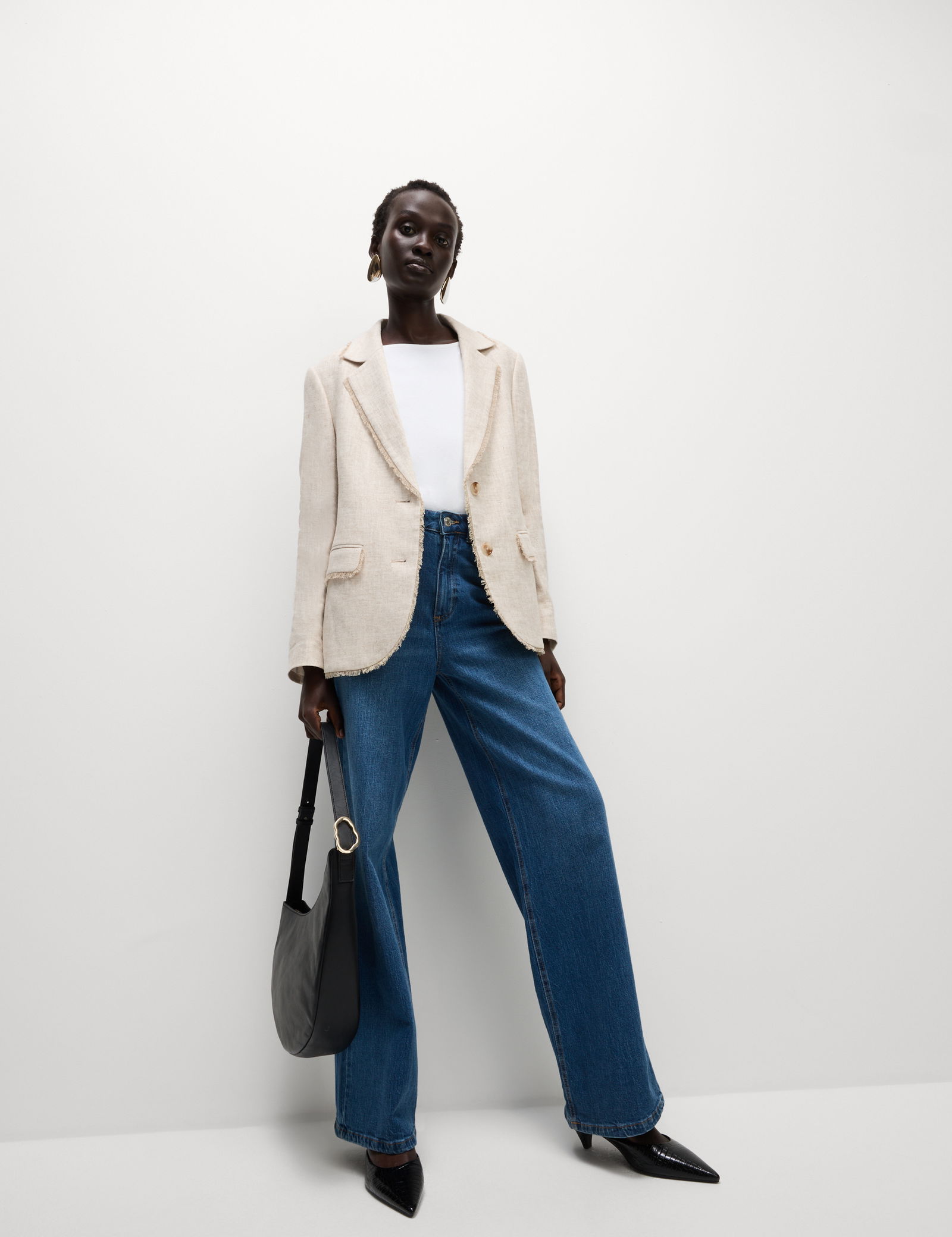 Keten Karışımlı Blazer Ceket