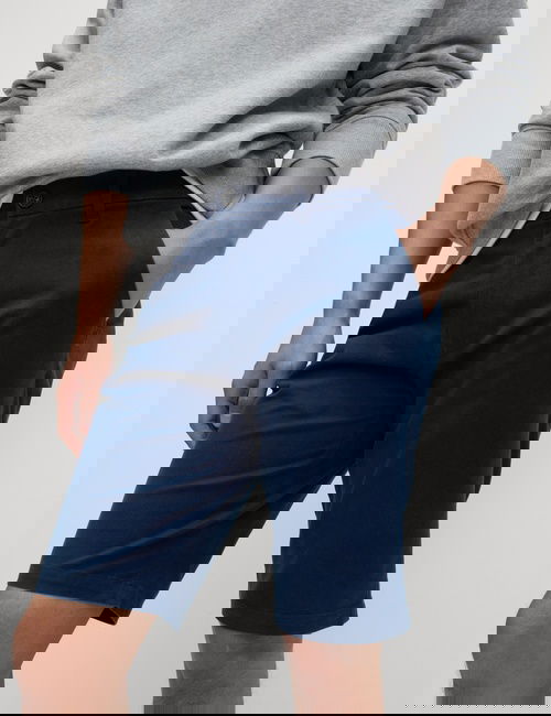 Mavi Regular Fit Streç Chino Şort