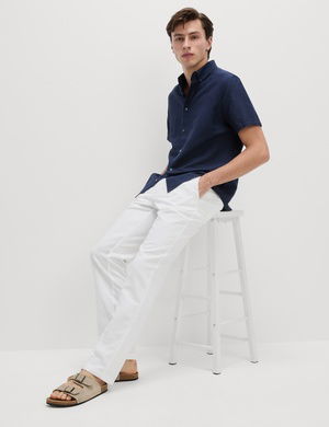 Regular Fit Keten Karışımlı Chino