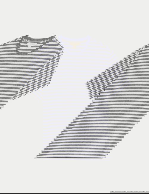 Mavi Mix Saf Pamuklu Çizgili T-shirt