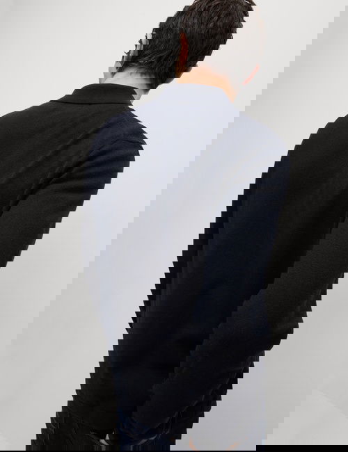 Lacivert Air Yarn Örgü Ceket​