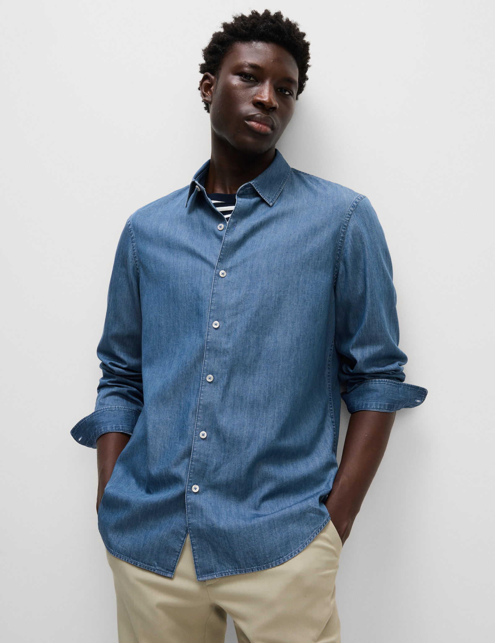 Regular Fit Uzun Kollu Denim Gömlek​