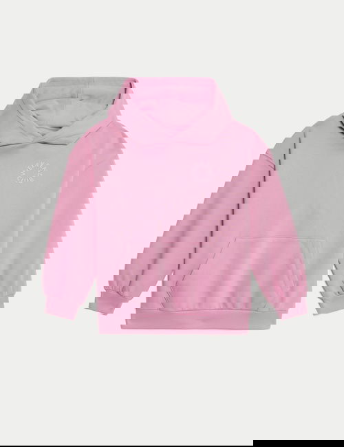 Pembe ​Pamuk Karışımlı Kapüşonlu Sweatshirt - Pembe (6-16 Yaş)​