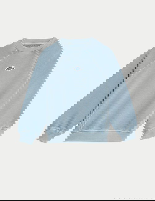 Mavi ​%100 Pamuklu Sloganlı Sweatshirt (2-8 Yaş)​