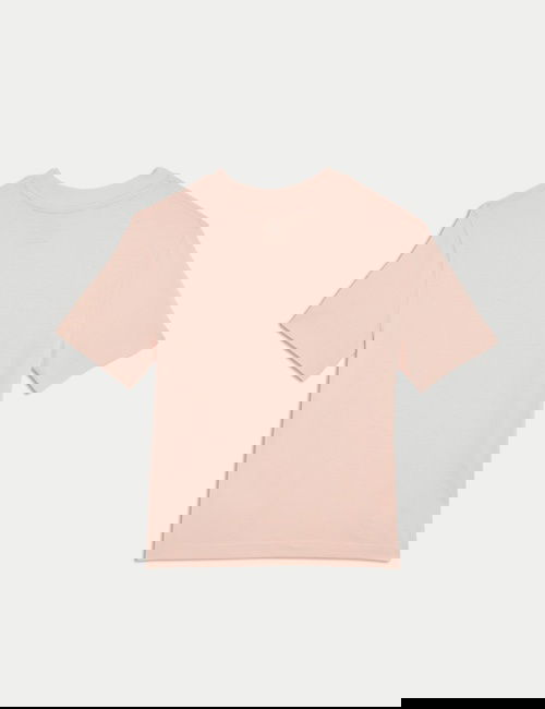 Pembe Saf Pamuklu Tişört​ (​2–8 Yaş)