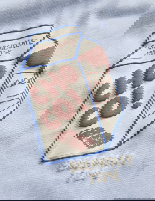 Açık Mavi 2'li Saf Pamuklu Grafik Desenli Dokuma Pijama Takımı​ (​1–8 Yaş)